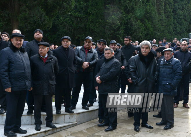 Farewell ceremony for people’s poet Zalimkhan Yagub.  Baku. Azerbaijan, 11 Jan. 2016